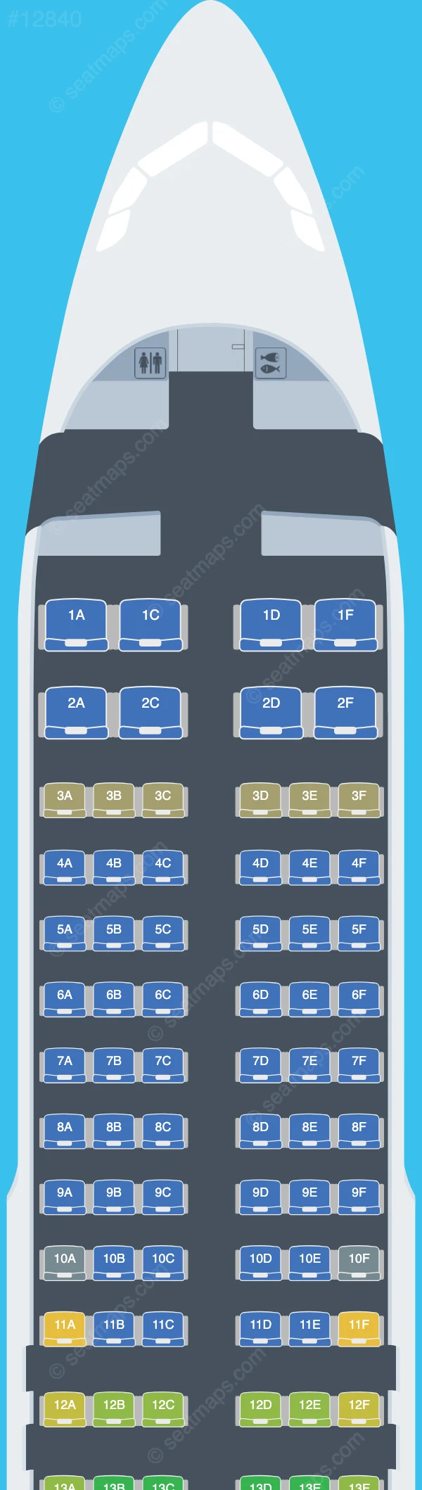 Vietravel Airlines Airbus A320-200 seatmap preview