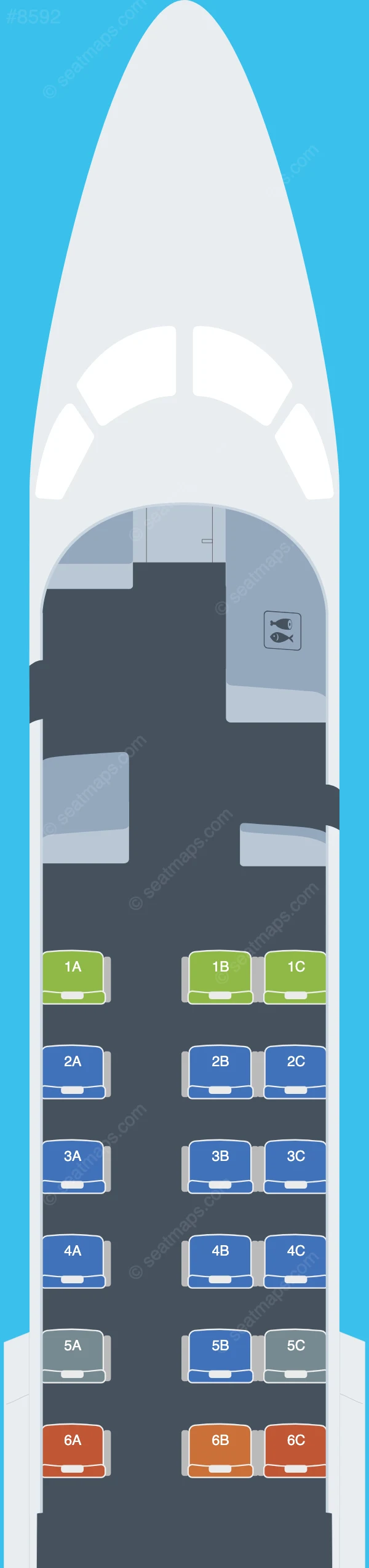 JSX Air Embraer ERJ 135 seatmap preview