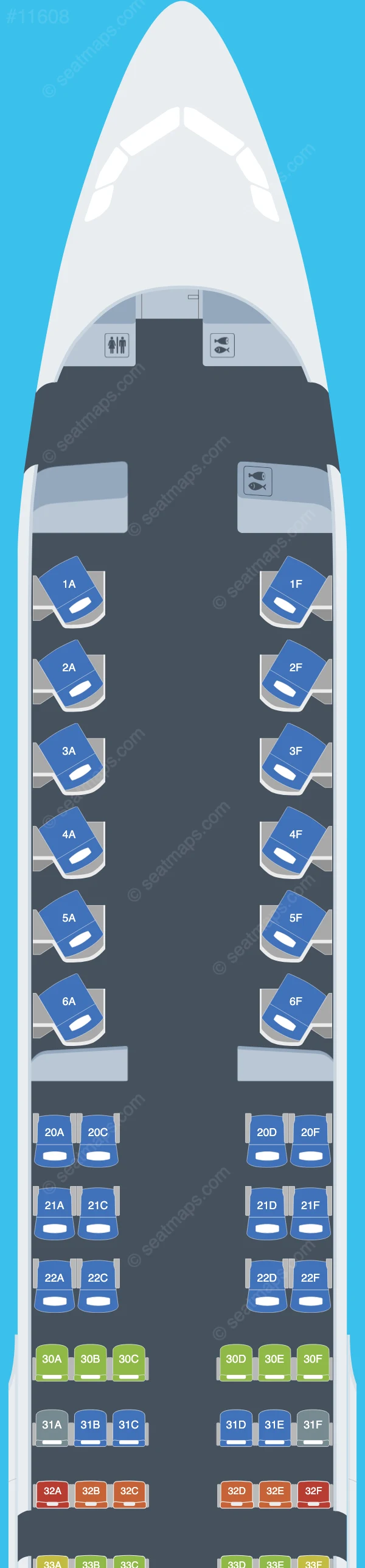 ITA Airways Airbus A321neo LR seatmap preview