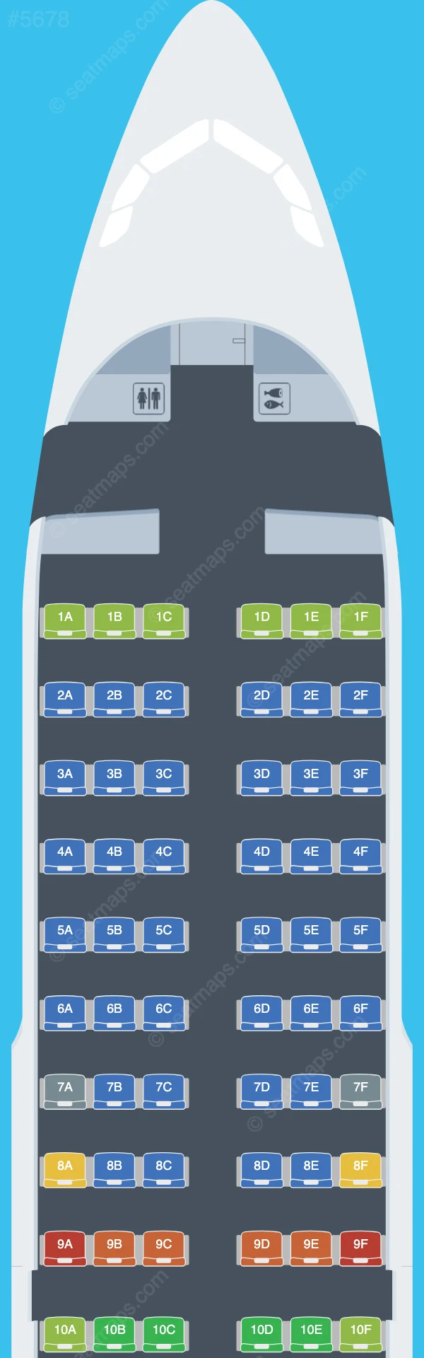 Bangkok Airways Airbus A319-100 V.2 seatmap preview