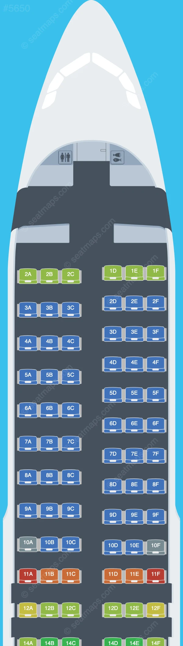 Allegiant Air Airbus A320-200 V.2 seatmap preview