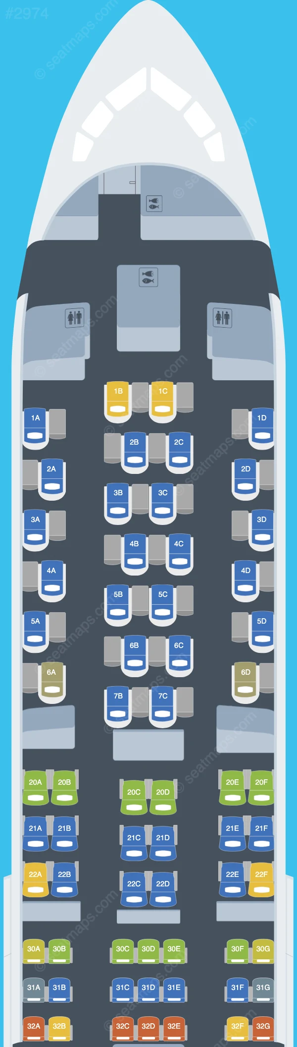 Delta Boeing 767-300ER V.1 seatmap preview