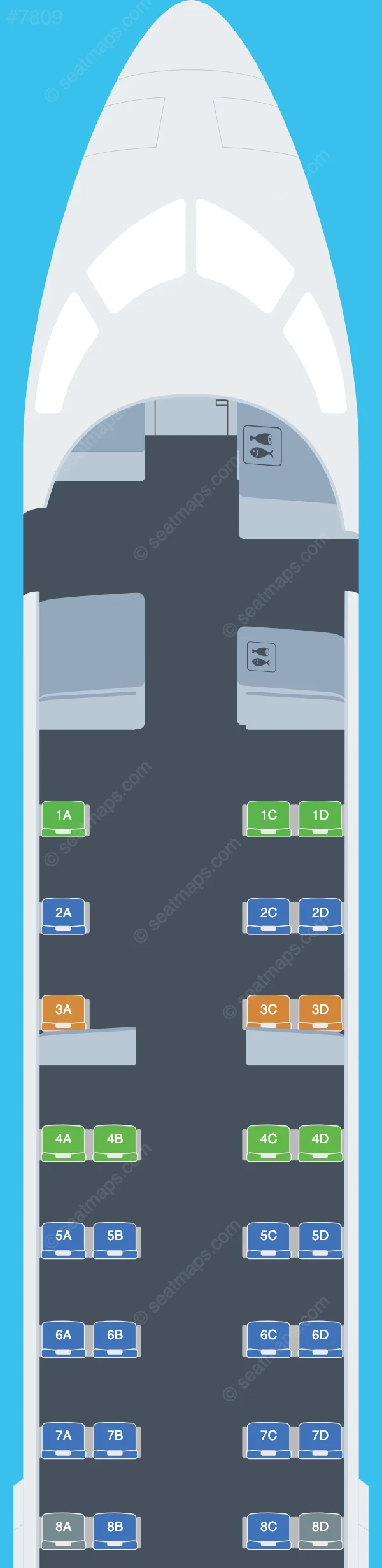 SkyWest Airlines Bombardier CRJ700 V.1 seatmap preview