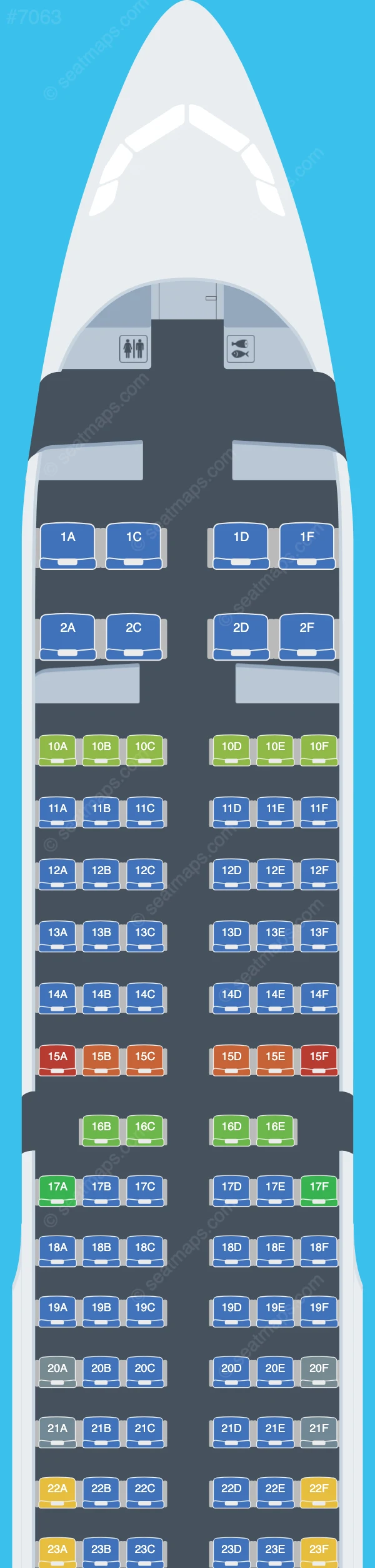 Nile Air Airbus A321-200 V.1 seatmap preview