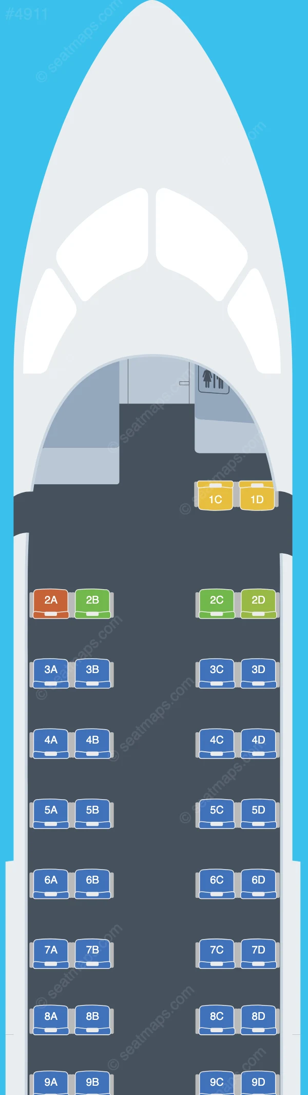 Regent Airways De Havilland Q300 seatmap preview