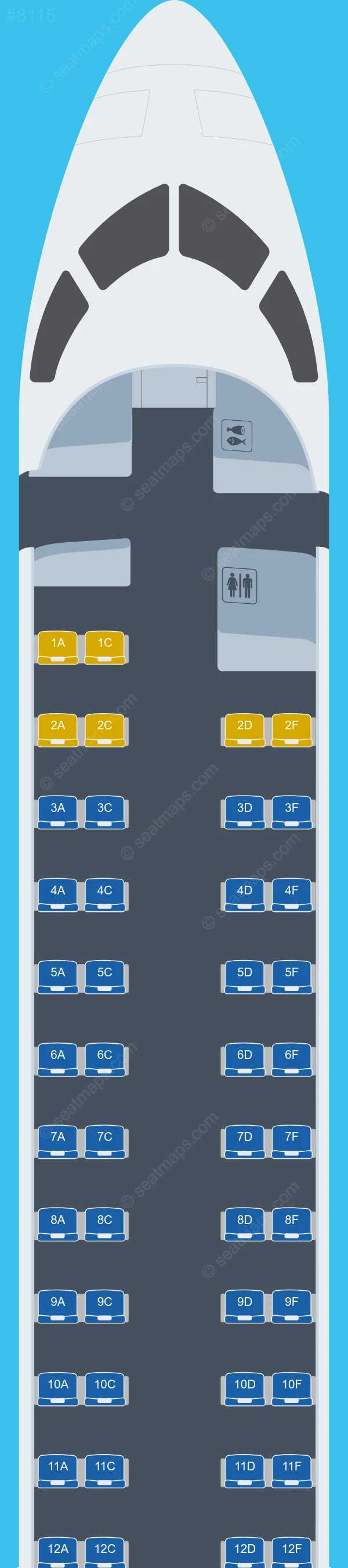 CemAir Bombardier CRJ900 seatmap preview