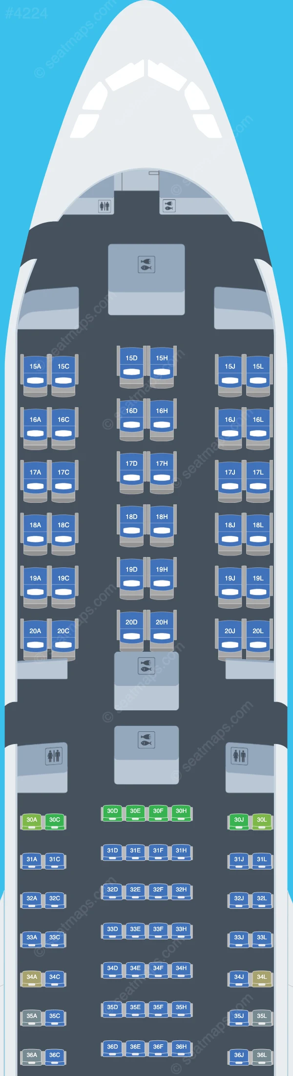 Saudia Airbus A330-300 V.3 seatmap preview