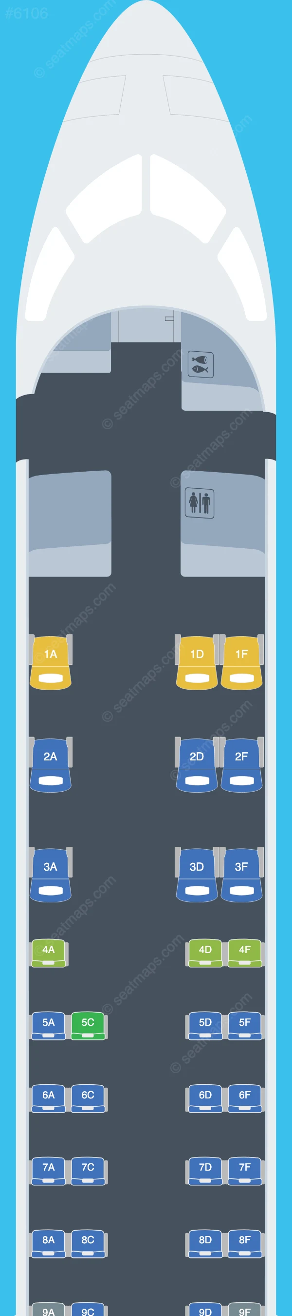Mesa Airlines Bombardier CRJ900 V.1 seatmap preview