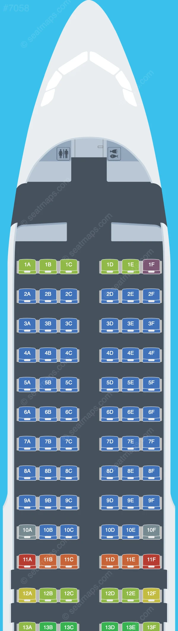 Nesma Airlines (Egypt) Airbus A320-200 V.1 seatmap preview