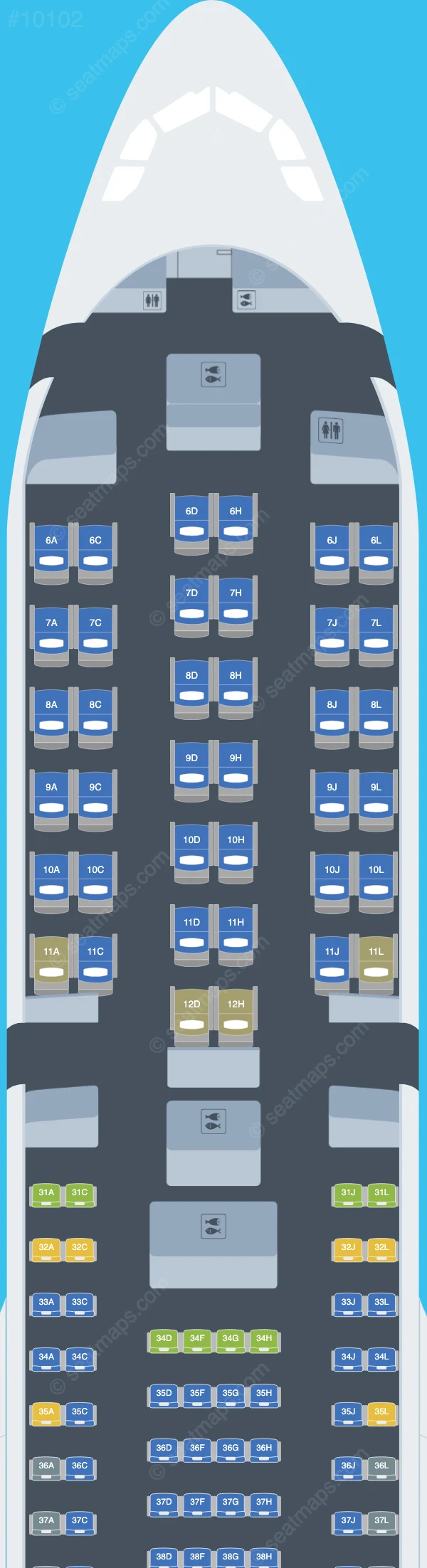 China Eastern Airbus A330-300 V.1 seatmap preview