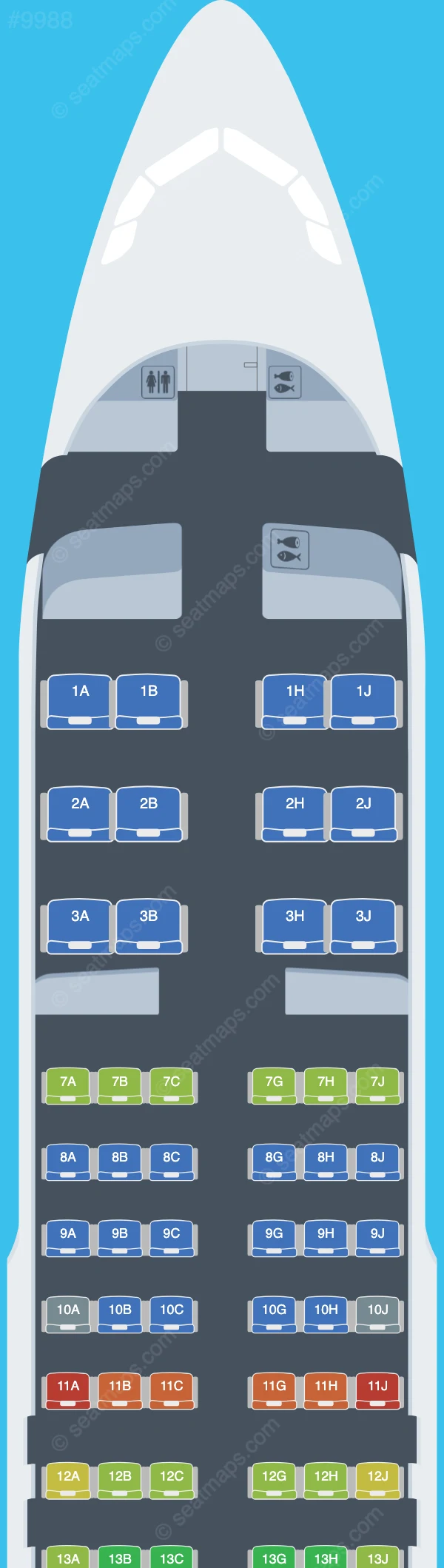 Royal Jordanian Airbus A320-200 V.1 seatmap preview