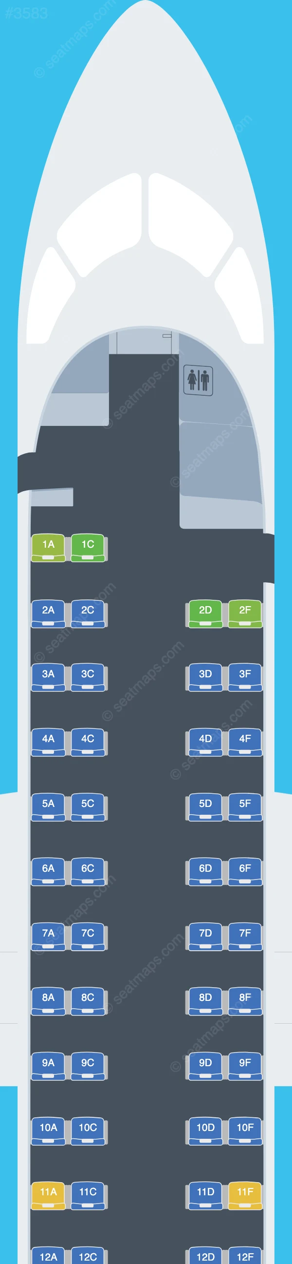 Luxair De Havilland Q400 seatmap preview