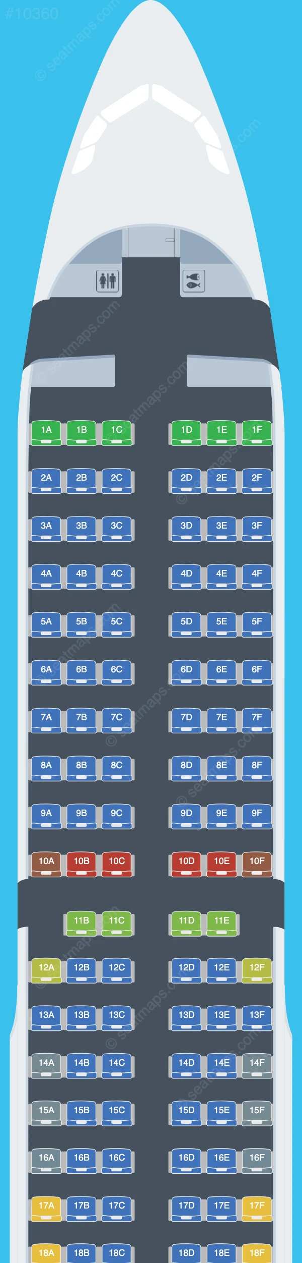 Nordwind Airlines Airbus A321-200 V.5 seatmap preview