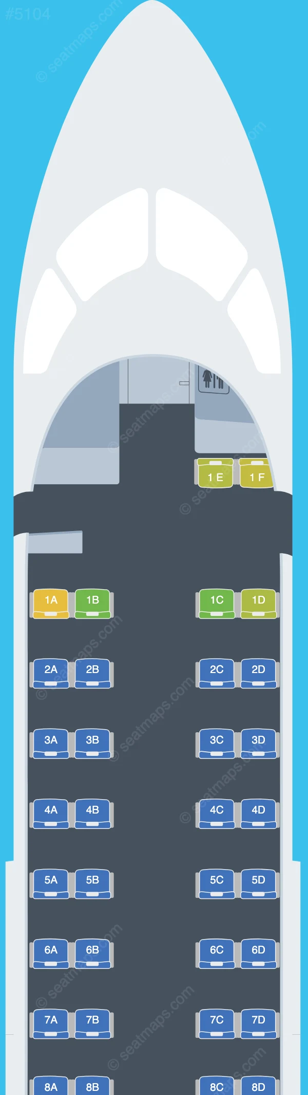 Maldivian De Havilland Q300 seatmap preview