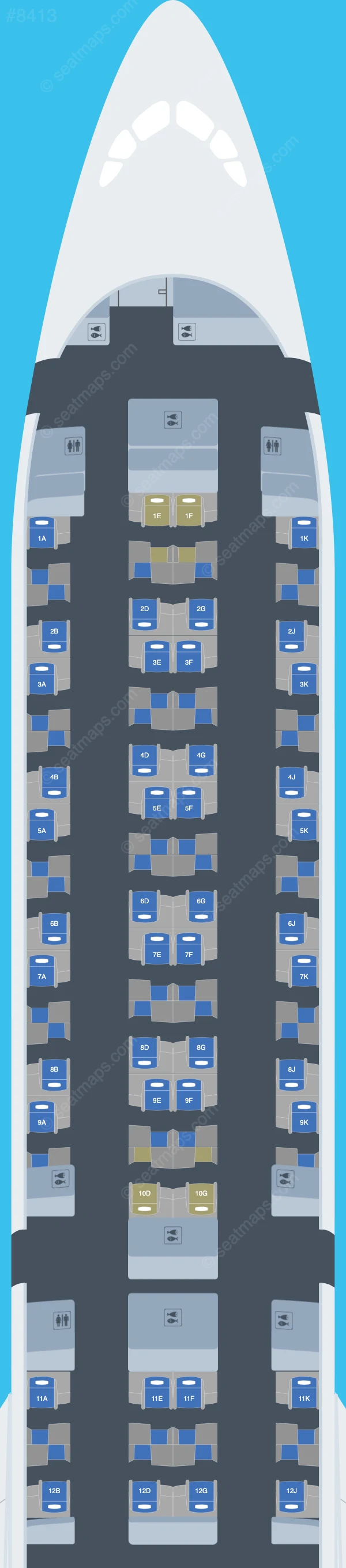 Qatar Airways Airbus A350-1000 V.1 seatmap preview