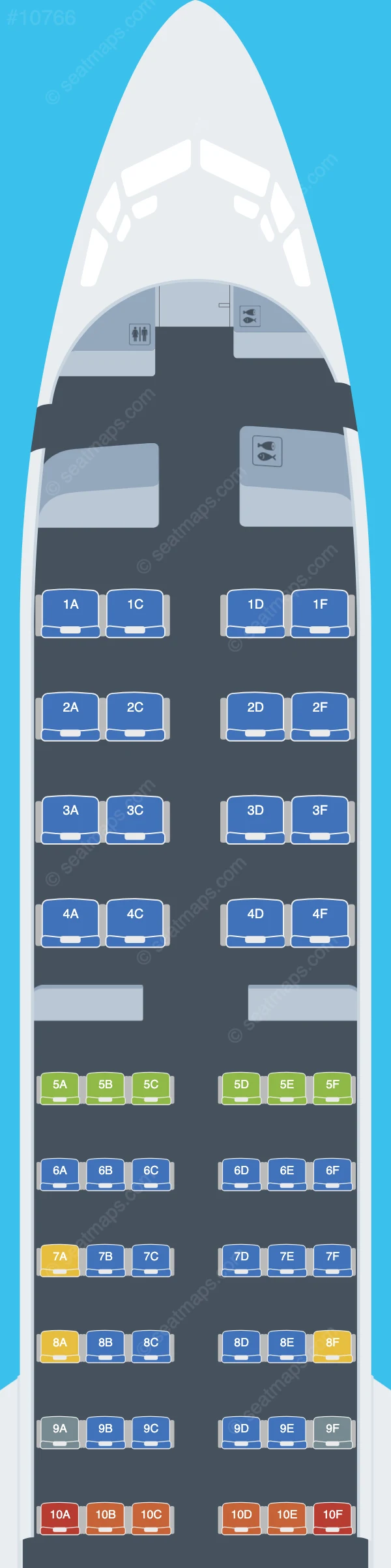 Caribbean Airlines Boeing 737 MAX 8 seatmap preview