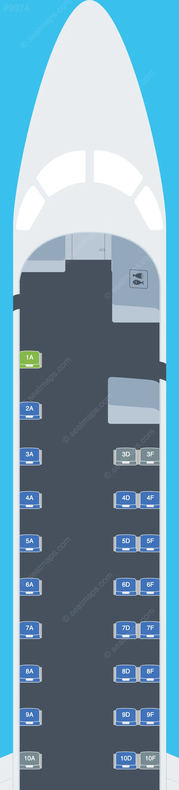 Western Air Embraer ERJ 145 seatmap preview