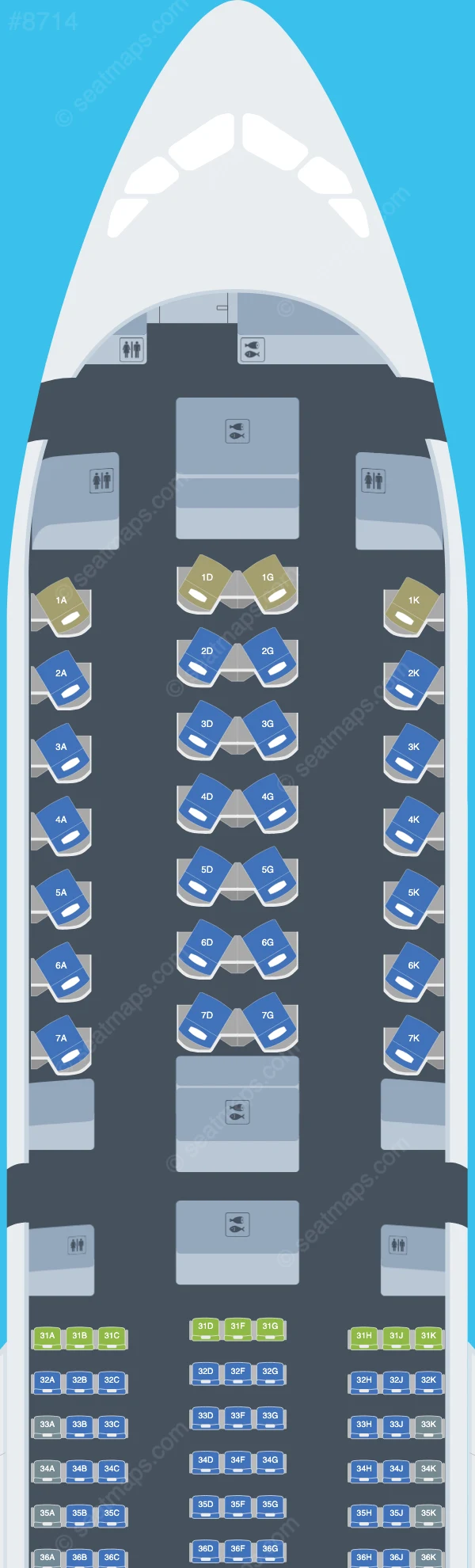 Sichuan Airlines Airbus A350-900 seatmap preview