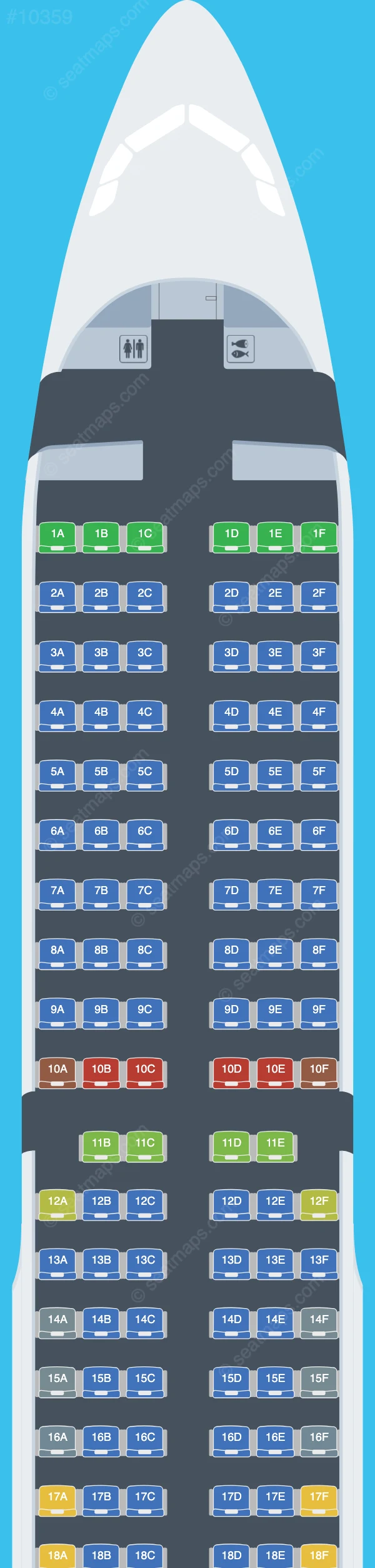 Nordwind Airlines Airbus A321-200 V.4 seatmap preview