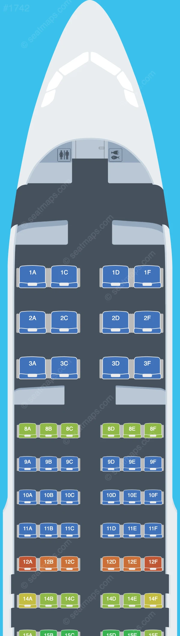 Qatar Airways Airbus A320-200 V.1 seatmap preview