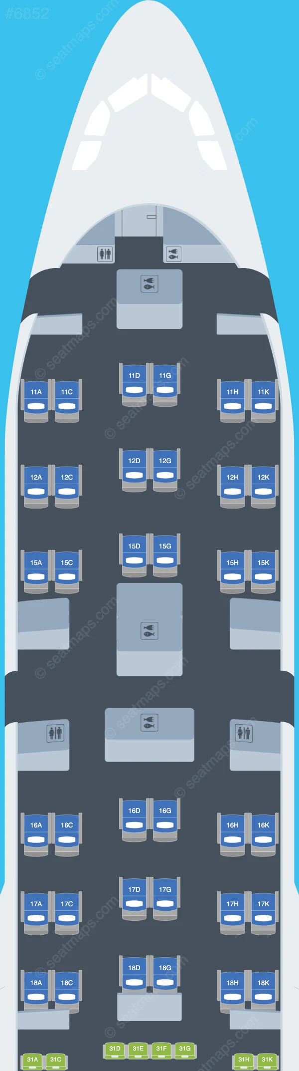 Capital Airlines (Beijing) Airbus A330-200 V.1 seatmap preview