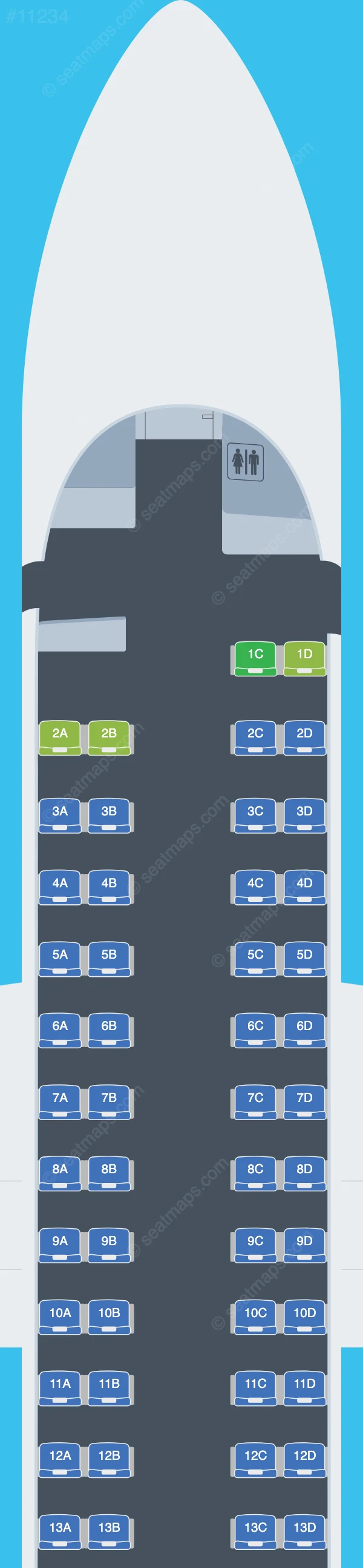Qazaq Air De Havilland Q400 V.2 seatmap preview