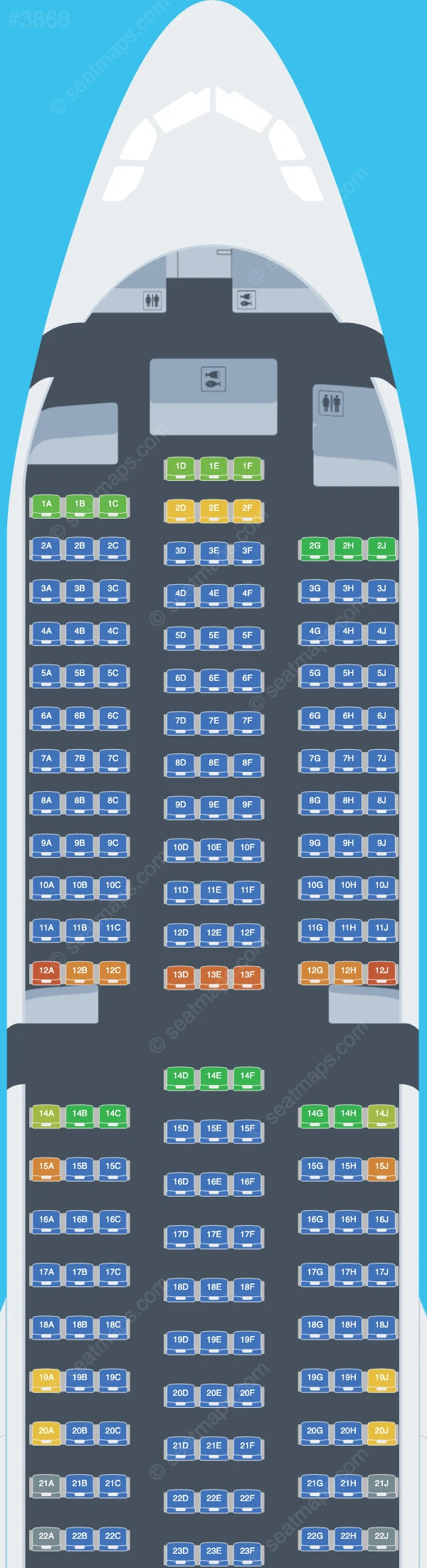 Cebu Pacific Air Airbus A330-300 seatmap preview