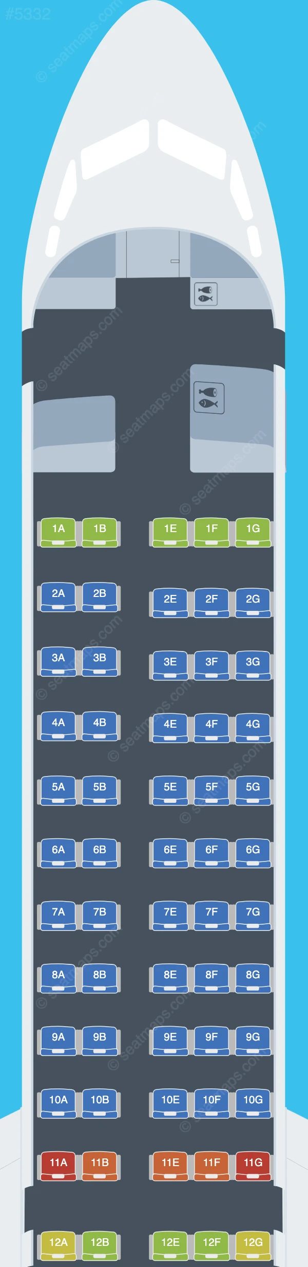 Virgin Australia Fokker 100 V.1 seatmap preview