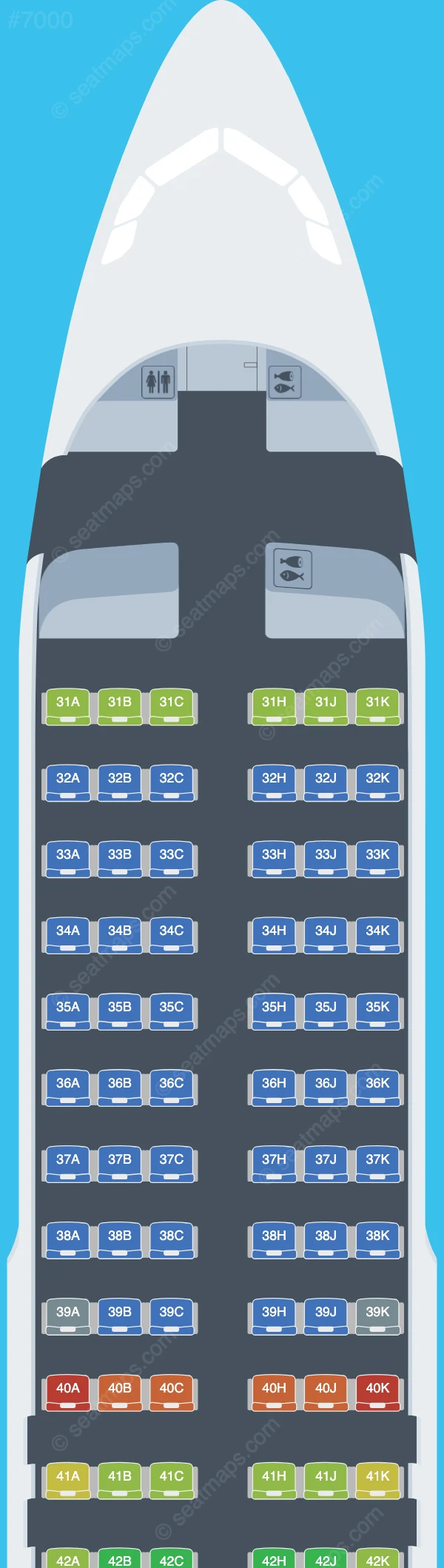 Lucky Air Airbus A320-200 V.1 seatmap preview