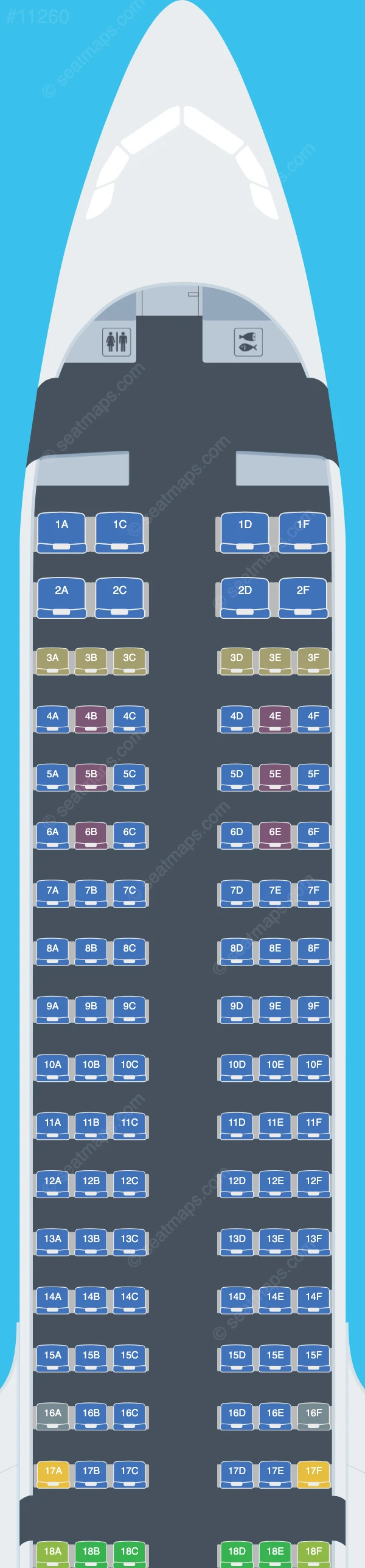 Spirit Airlines Airbus A321neo  V.1 seatmap preview