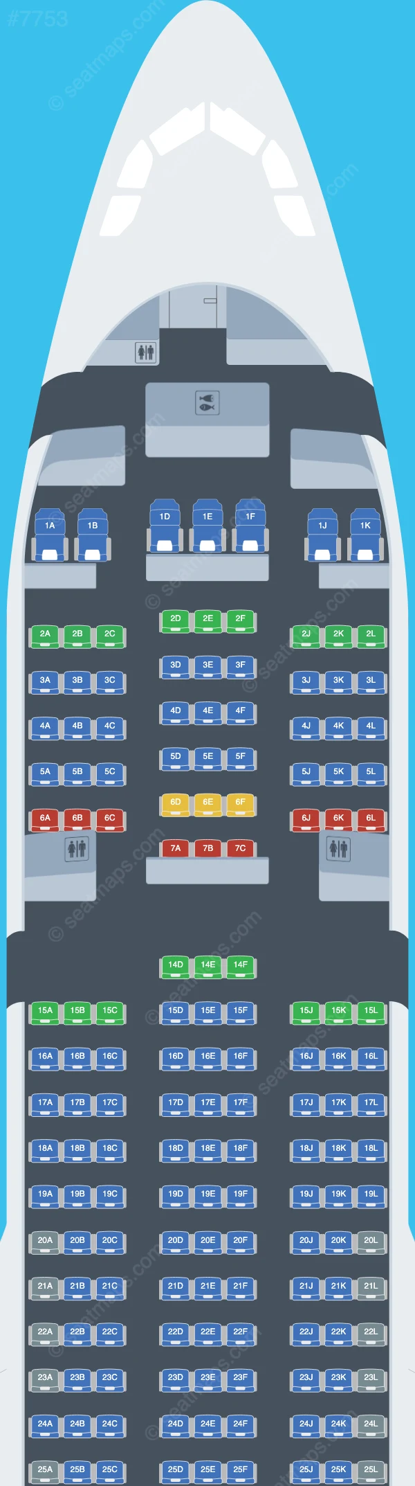 Nordwind Airlines Airbus A330-200 V.1 seatmap preview