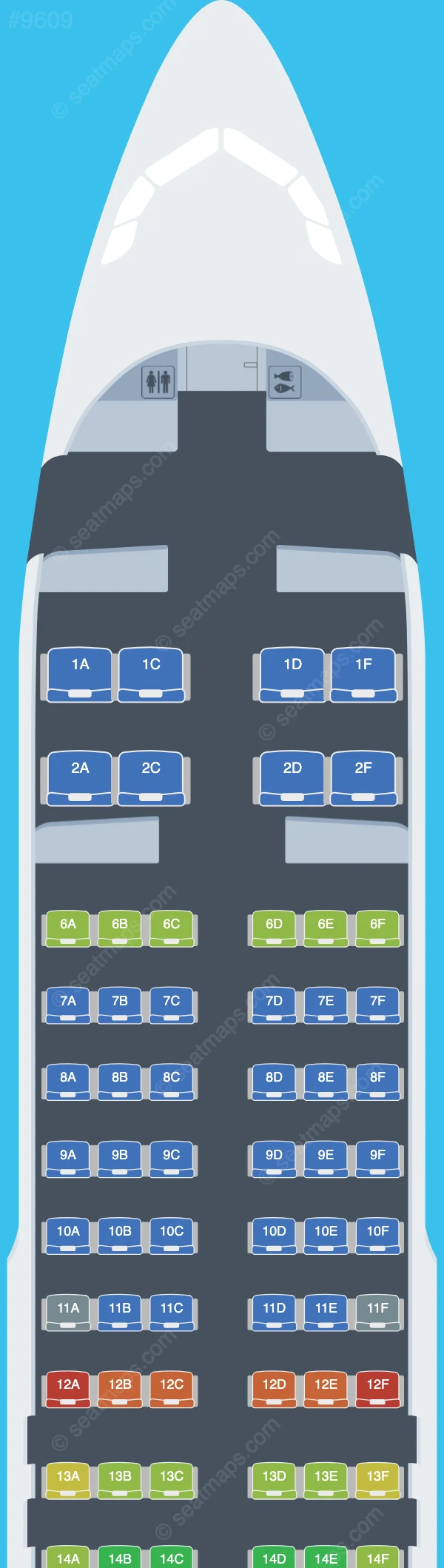 Etihad Airways Airbus A320-200 V.1 seatmap preview