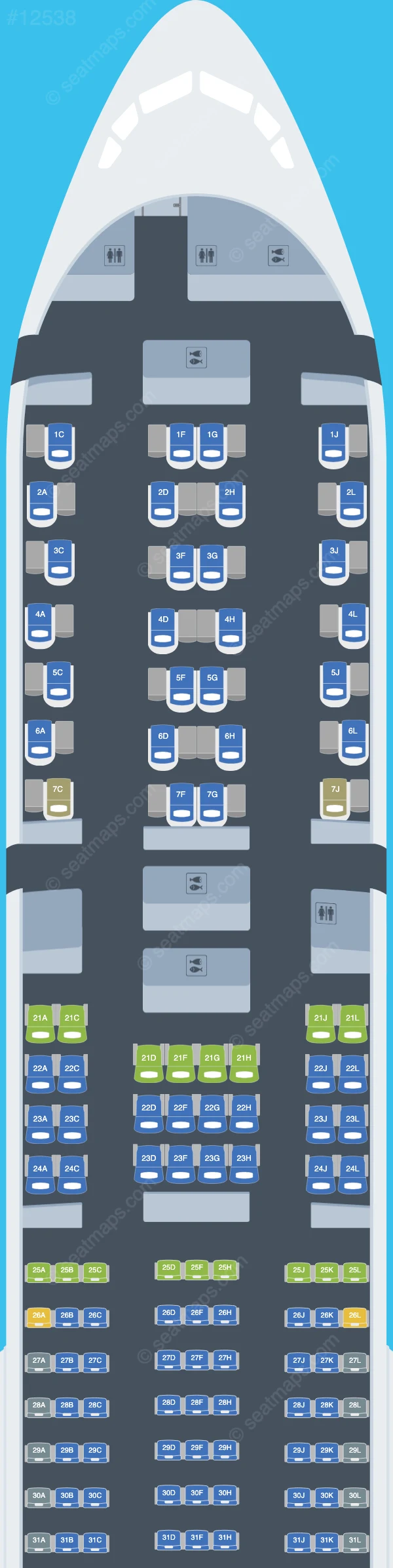 Ethiopian Airlines Boeing 777-300ER V.2 seatmap preview