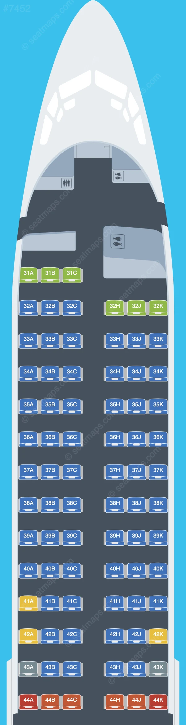 Fuzhou Airlines Boeing 737-800 V.1 seatmap preview