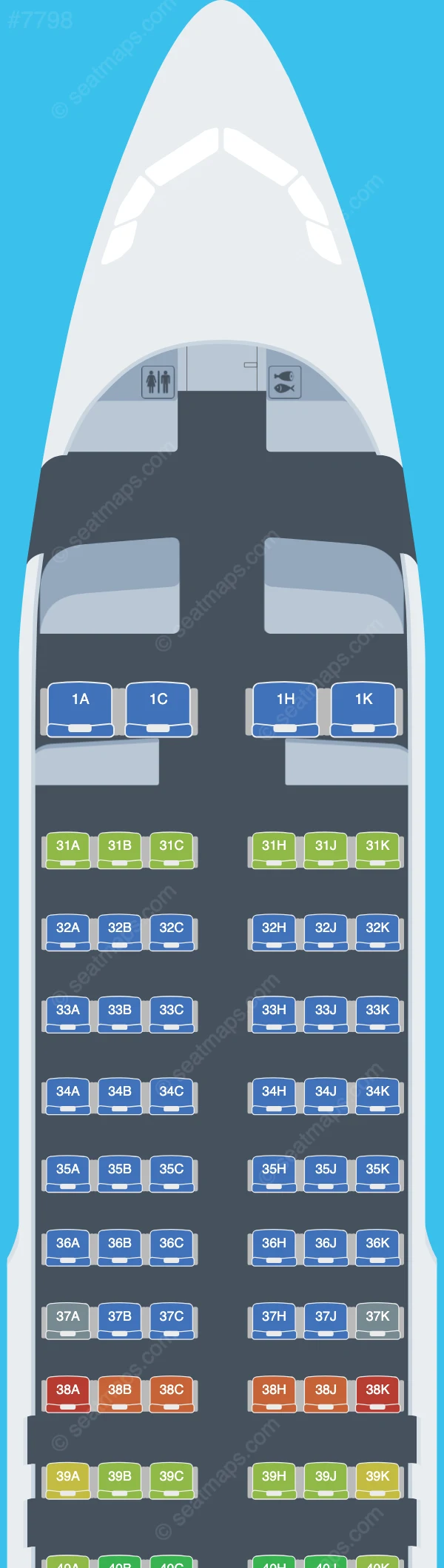 China Southern Airbus A320-200 V.2 seatmap preview