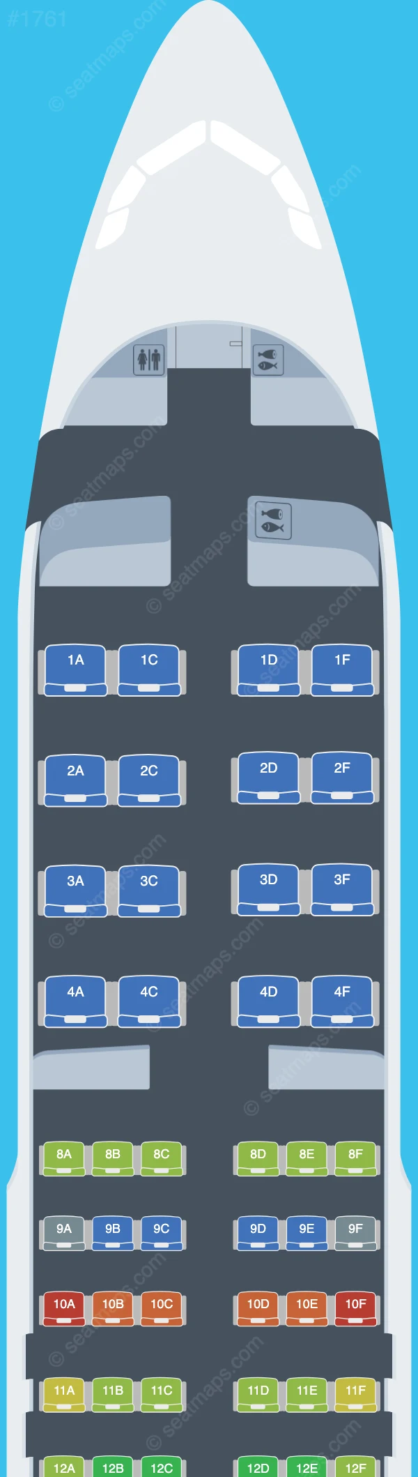 Gulf Air Airbus A320-200 seatmap preview