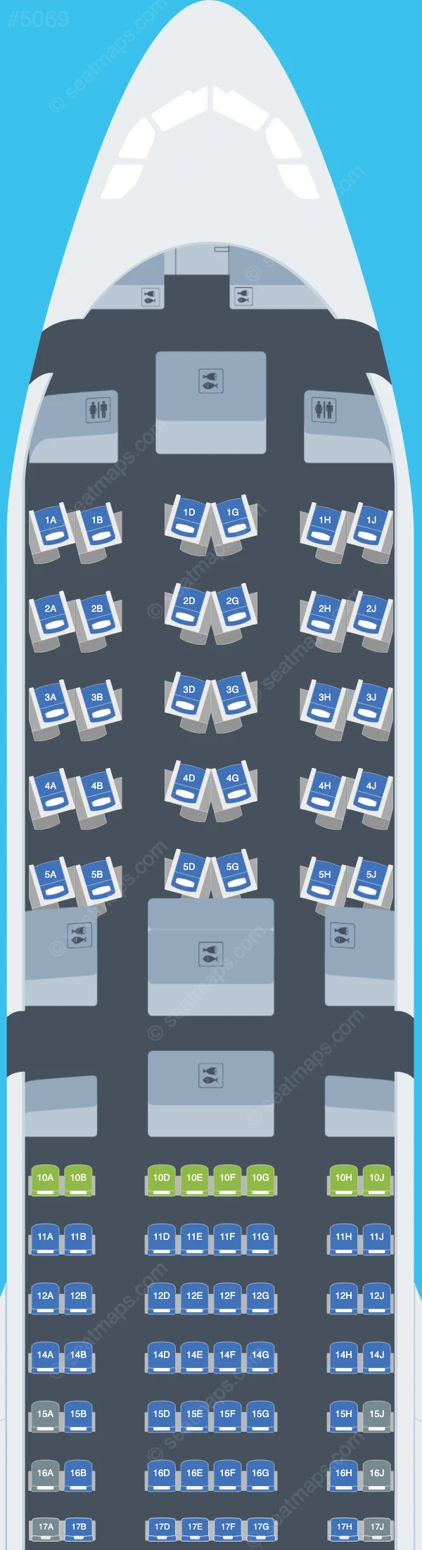 KLM Airbus A330-300 seatmap preview