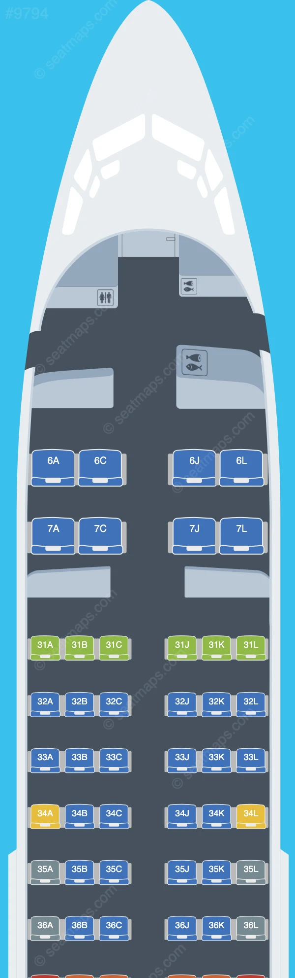 Shanghai Airlines Boeing 737-700 seatmap preview