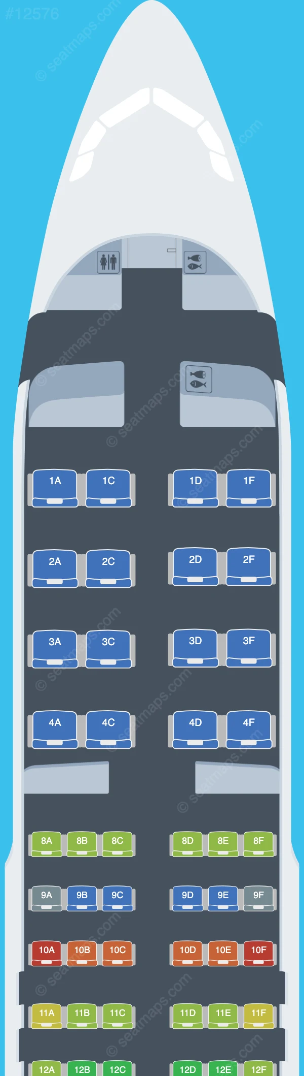 Tunisair Airbus A320-200 V.3 seatmap preview