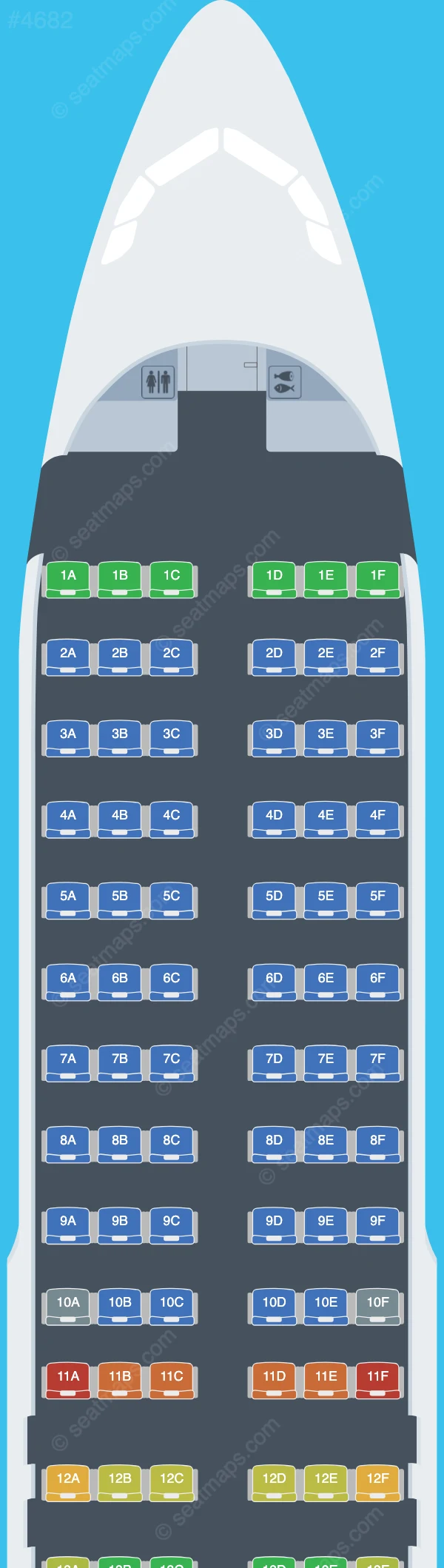 Windrose Airlines Airbus A320-200 seatmap preview