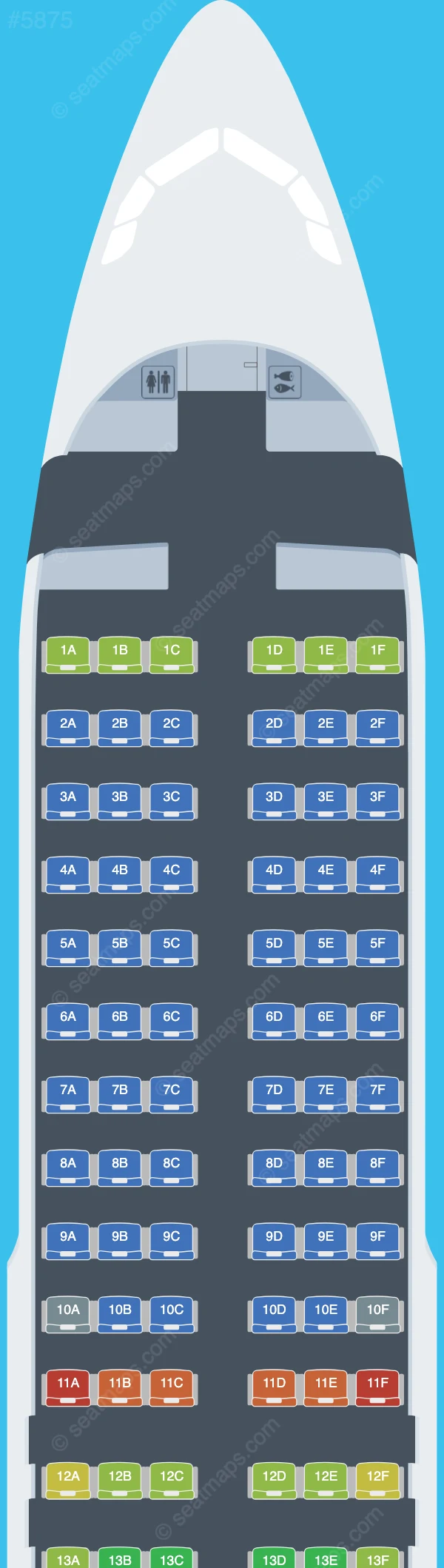 IndiGo Airbus A320neo V.2 seatmap preview