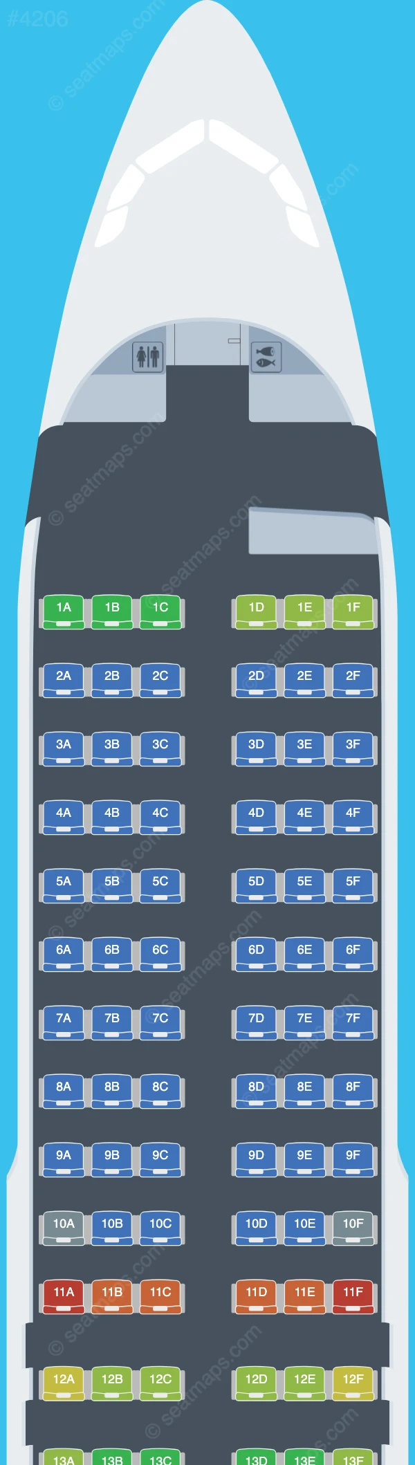 Viva Airbus A320-200 V.2 seatmap preview
