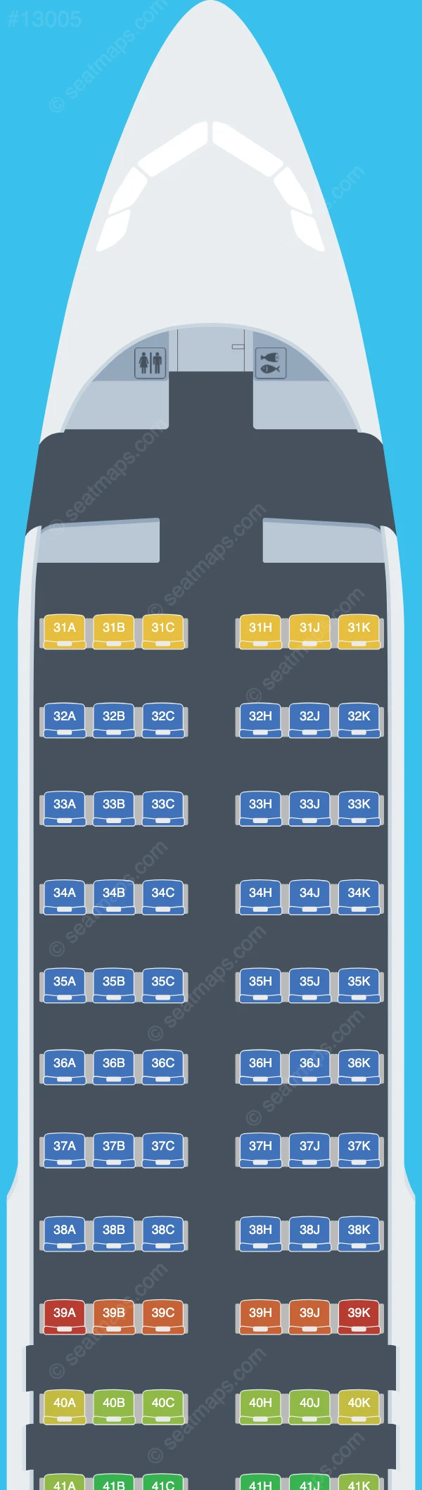 Hong Kong Airlines Airbus A320-200 V.5 seatmap preview