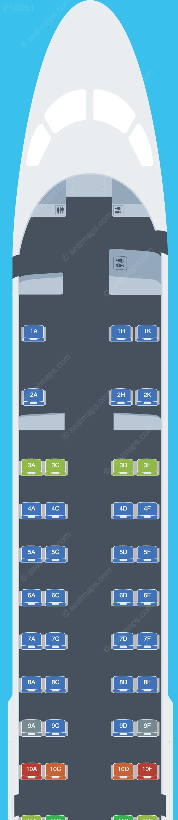 Hunnu Air Embraer E190 seatmap preview