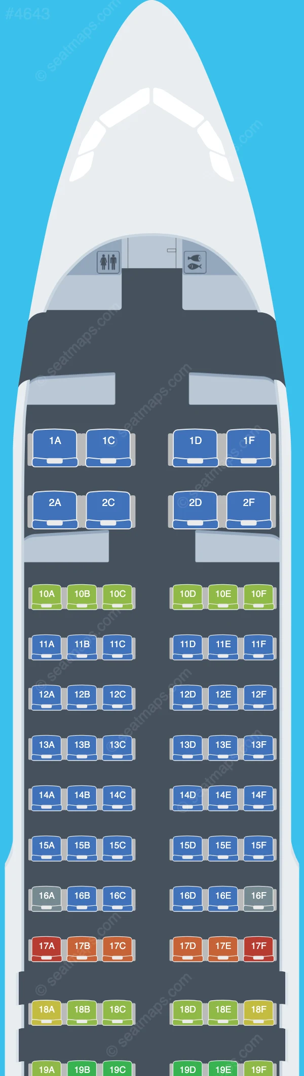 Nile Air Airbus A320-200 V.1 seatmap mobile preview