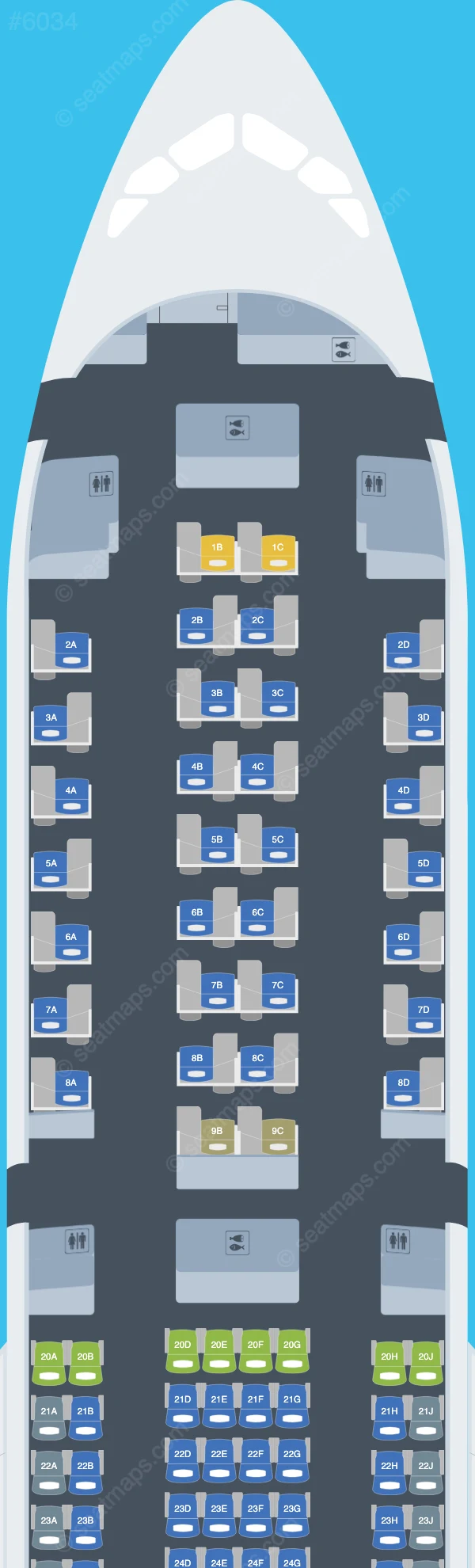 Delta Airbus A350-900 V.1 seatmap preview