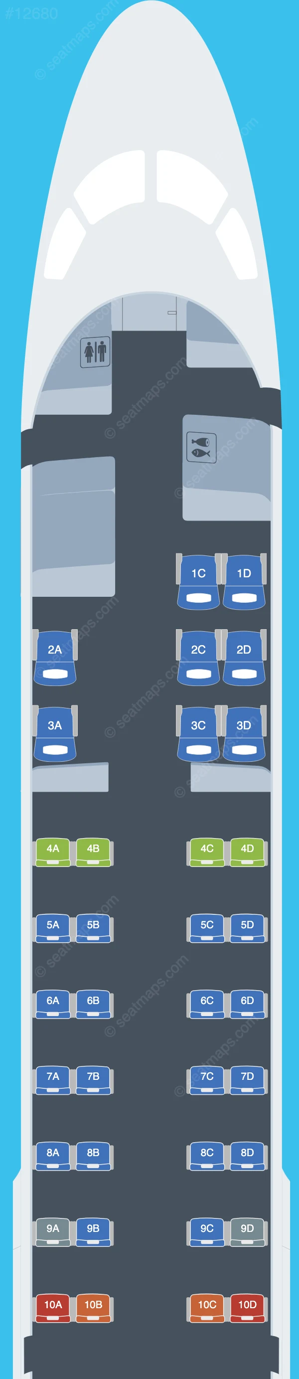 BermudAir Embraer E190 seatmap preview