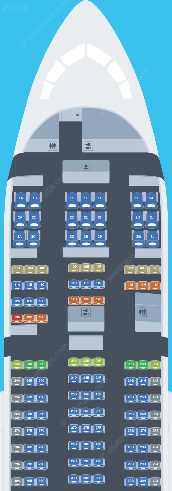 Jetstar Airways Boeing 787-8 seatmap preview