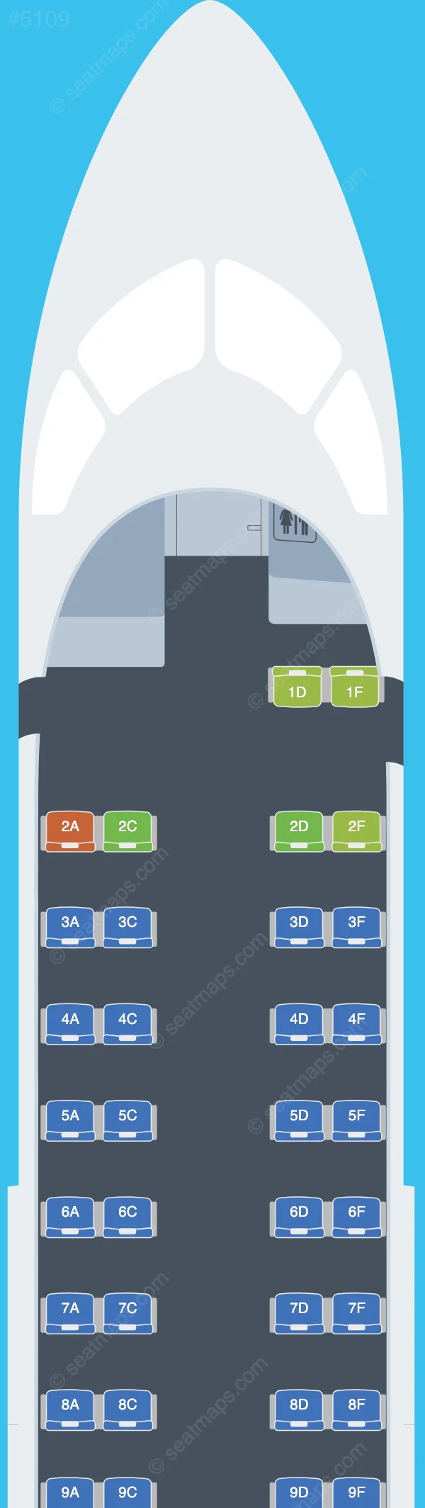 PAL Airlines (Canada) De Havilland Q300 seatmap preview