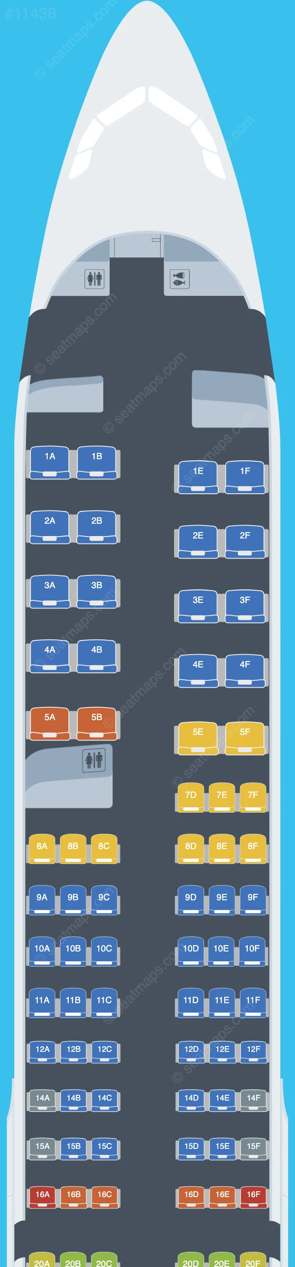 United Airbus A321neo seatmap preview